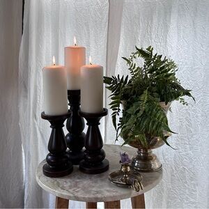 Better Homes & Gardens Set of 3 Brown Pillar Candle Holders